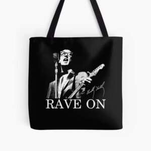 Buddy Holly Guitarist Rave On Signature Rock N Roll Pioneer Tote Bag