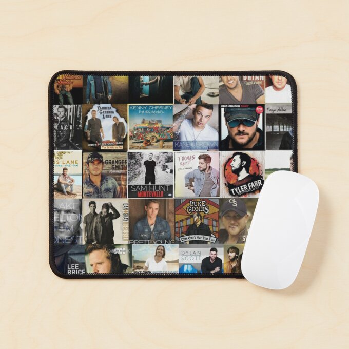 Country Music Artist Collage Mouse Pad