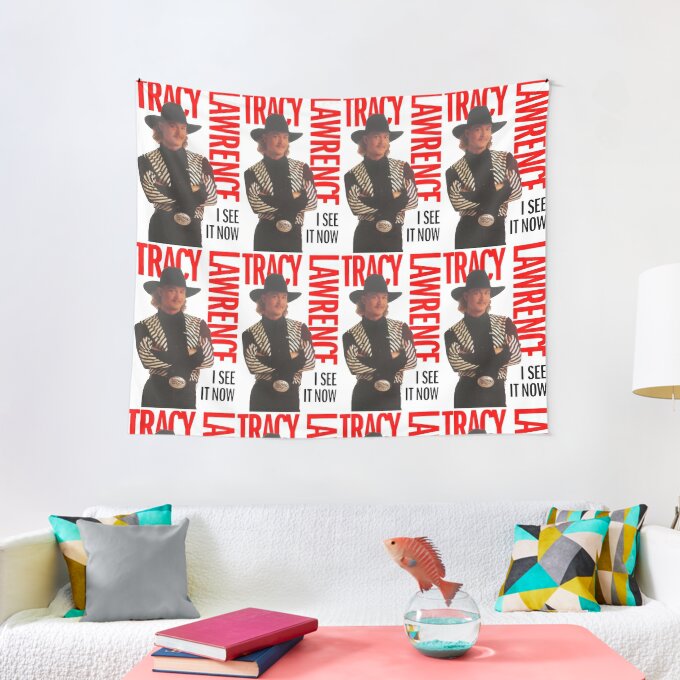 Tracy Lawrence Country Singer Logo Tapestry